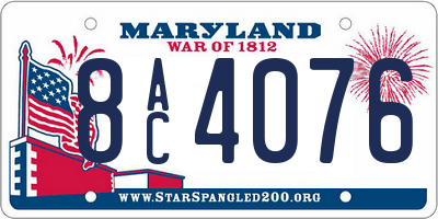 MD license plate 8AC4076