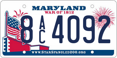 MD license plate 8AC4092
