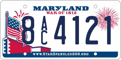 MD license plate 8AC4121