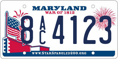 MD license plate 8AC4123