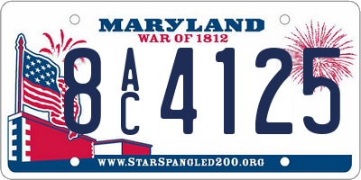 MD license plate 8AC4125