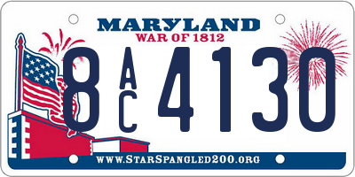 MD license plate 8AC4130