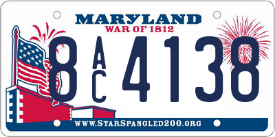 MD license plate 8AC4138