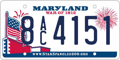 MD license plate 8AC4151