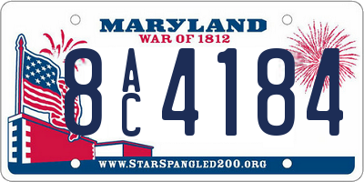 MD license plate 8AC4184