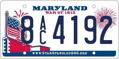 MD license plate 8AC4192