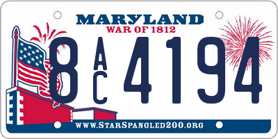 MD license plate 8AC4194