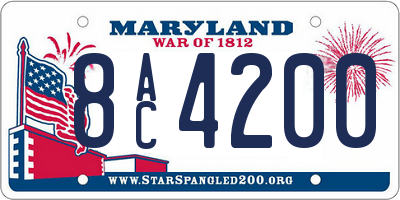 MD license plate 8AC4200