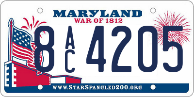 MD license plate 8AC4205