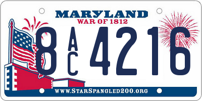 MD license plate 8AC4216