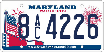 MD license plate 8AC4226