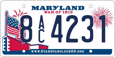 MD license plate 8AC4231