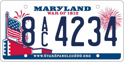 MD license plate 8AC4234