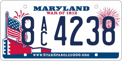 MD license plate 8AC4238