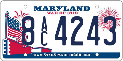 MD license plate 8AC4243