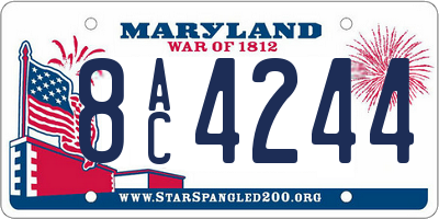 MD license plate 8AC4244