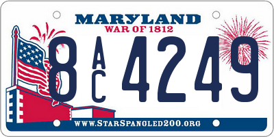 MD license plate 8AC4249