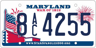 MD license plate 8AC4255