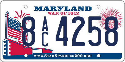 MD license plate 8AC4258