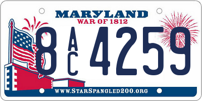 MD license plate 8AC4259