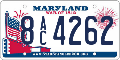 MD license plate 8AC4262