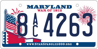 MD license plate 8AC4263