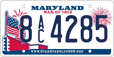 MD license plate 8AC4285