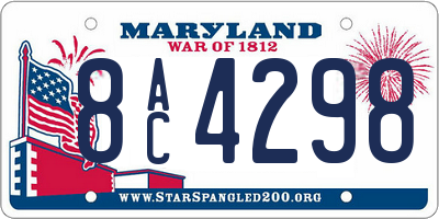 MD license plate 8AC4298
