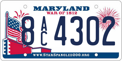 MD license plate 8AC4302