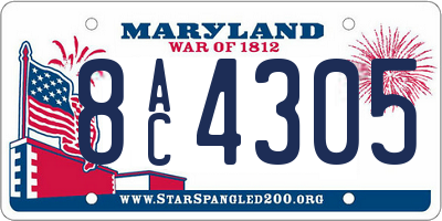 MD license plate 8AC4305