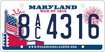 MD license plate 8AC4316
