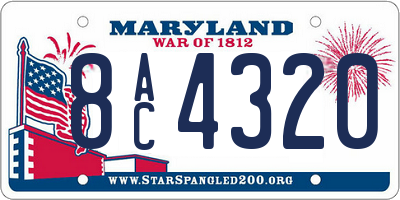 MD license plate 8AC4320