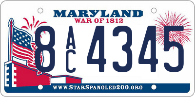 MD license plate 8AC4345