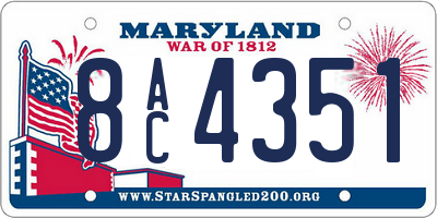 MD license plate 8AC4351