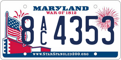 MD license plate 8AC4353