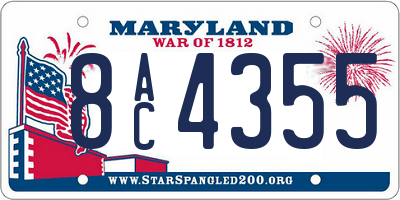 MD license plate 8AC4355