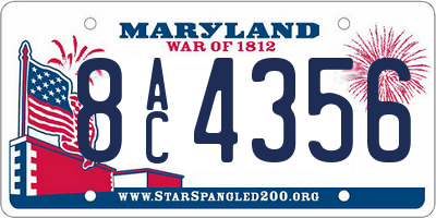 MD license plate 8AC4356