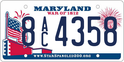 MD license plate 8AC4358