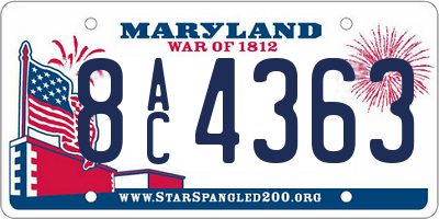 MD license plate 8AC4363