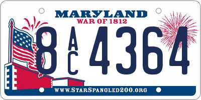 MD license plate 8AC4364