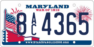 MD license plate 8AC4365