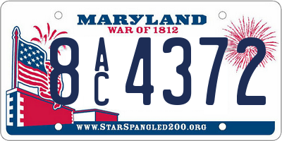 MD license plate 8AC4372