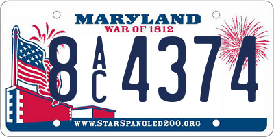 MD license plate 8AC4374