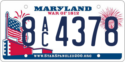 MD license plate 8AC4378