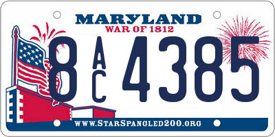 MD license plate 8AC4385