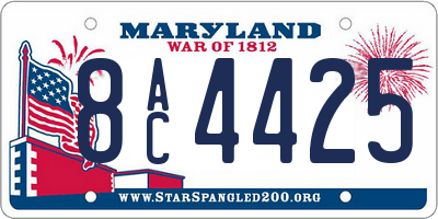 MD license plate 8AC4425