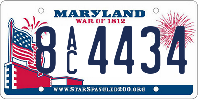 MD license plate 8AC4434