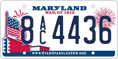 MD license plate 8AC4436