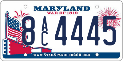 MD license plate 8AC4445