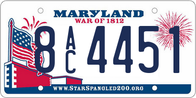 MD license plate 8AC4451